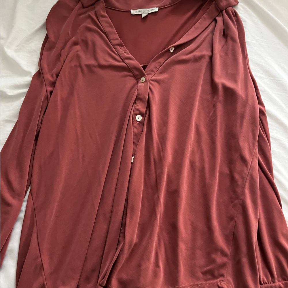 Large womens dusty rose button down
